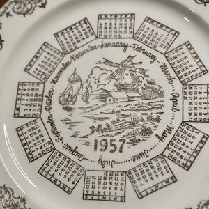 Vintage Taylor, Smith, Taylor 1957 Calendar Plate Sail Boat Windmill Design